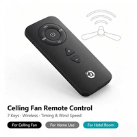 Control Remoto Inalámbrico para Ventilador de Techo de 7 Teclas, Control Remoto para Ventilador OEM ODM, Diseño y Desarrollo Personalizados
