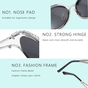 <span class=keywords><strong>Gafas</strong></span> <span class=keywords><strong>de</strong></span> Sol <span class=keywords><strong>de</strong></span> Lujo con Pedrería, Lentes <span class=keywords><strong>de</strong></span> PC con Protección UV400, Ligeras y Modernas <span class=keywords><strong>para</strong></span> Mujer, Decoradas con Diamantes, Diseño Extragrande <span class=keywords><strong>para</strong></span> Fiestas - Product Image 3