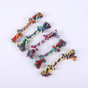 High quality Pet Toy Teeth Resistant Knot Toy Cotton Rope Ball Puppy Training Supplies Colorful Pet Rope Toy Cotton Rope