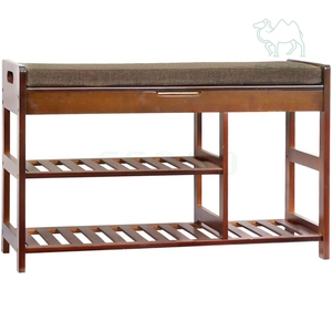 3-tầng tre tự nhiên Giày giá thiết kế mới giày lưu trữ Organizer với đệm cho khởi động giày hợp thời trang băng ghế dự bị cho hành lang phòng ngủ - Product Image 6