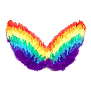 <span class=keywords><strong>Ali</strong></span> e Halo fascia personalizzata dimensioni e colore tinto colore arcobaleno piuma <span class=keywords><strong>ali</strong></span> d'<span class=keywords><strong>angelo</strong></span> con arcobaleno marabù Halo piuma colorata - Product Image 3