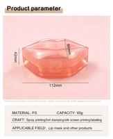 Pot cosmétique en plastique ABS/PP de 60g au design unique en forme de lèvres pour baume à lèvres, masque à lèvres, emballage beauté