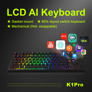 Teclado Mecánico K1 <span class=keywords><strong>Pro</strong></span> RGB con Teclas con Pantalla LCD, Interruptor Rojo - Product Image 2