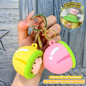 Cute Tree Stump Squishy Keychain with Pop-Up Animal Soft Squeeze Stress Relief <b>Toy</b> Bag Charm <b>for</b> Kids and Adults - Product Image 4