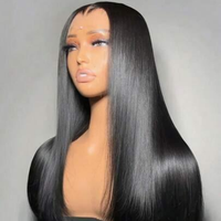 Peluca frontal de encaje invisible HD 13x6 sin pegamento, cabello virgen vietnamita sin procesar, liso natural, para mujeres afroamericanas