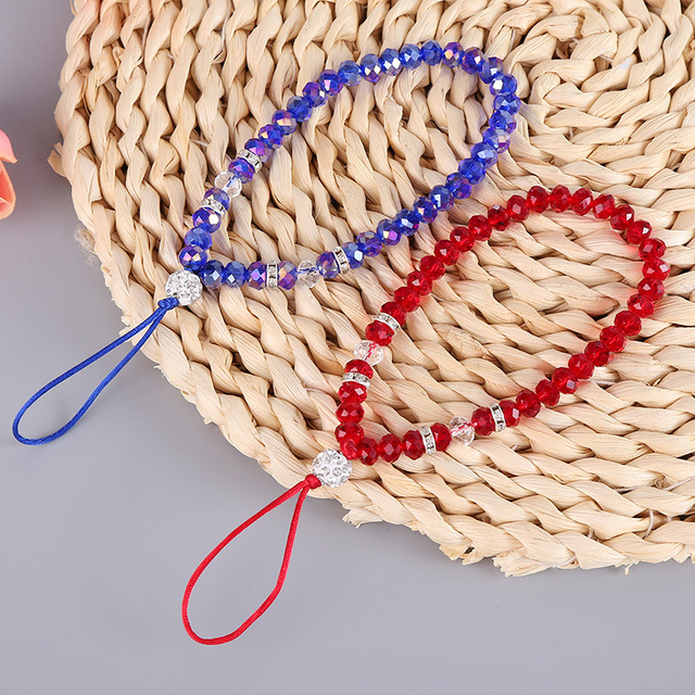 Creative New Mobile Phone Lanyard Crystal Bracelet Pendant Transparent Hand Rope Simple Exquisite Mobile Phone Charm Wholesale
