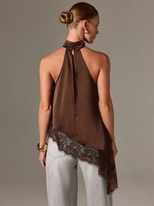 Abbigliamento Donna 2026, <span class=keywords><strong>Bluse</strong></span> <span class=keywords><strong>Eleganti</strong></span> Senza Maniche per Feste Serali, Top Asimmetrico con Collo all'Americana - Product Image 6