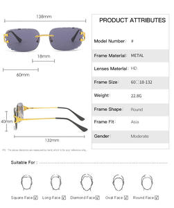 SKYWAY nouveauté lunettes de soleil carrées sans monture femmes rétro à la mode classique lunettes de soleil de haute qualité cadre en métal lunettes de soleil - Product Image 3