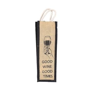 Bolsa de cosméticos de yute de moda de calidad superior, cubierta de botella de vino resistente al agua con cierre abierto, precio al por mayor - Product Image 2