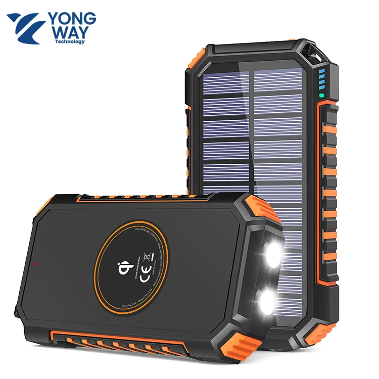 2024 Venda imperdível carregador solar para celular, carregador portátil sem fio Powerbank para uso ao ar livre, 20000mAh, banco de energia solar para celular