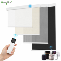 Stores enrouleurs électriques occultants complets motorisés Henglics intégrés, intelligents, compatibles avec la maison intelligente, WiFi, Alexa, Google, Tuya, Zigbee, en polyester