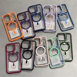 Funda Magnética de Carga Inalámbrica <span class=keywords><strong>con</strong></span> Soporte Metálico para Lentes y Cubierta Trasera Acrílica para iPhone 17 16 15 14 13 12 <span class=keywords><strong>con</strong></span> Cubierta para Cámara - Product Image 1