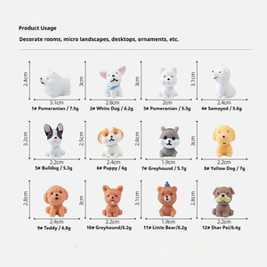 Mini Figura de Perro de Resina, Linda y Creativa, para Micro Paisajes, Simulación de Perro de Dibujos Animados, Accesorios de Decoración DIY - Product Image 6