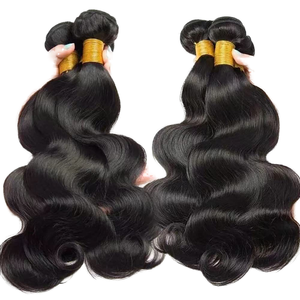 Paquetes de <span class=keywords><strong>Cabello</strong></span> Humano <span class=keywords><strong>Natural</strong></span> Remy Negro de Alta Calidad al por Mayor, Ondulado y Liso, <span class=keywords><strong>Cabello</strong></span> Chino con Trama - Product Image 1