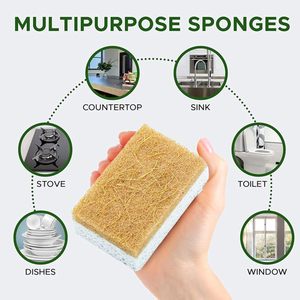 Hot Sale Multipurpose Eco Sisal Scourer Washing <b>Natural</b> Dish Cellulose Cleaning Kitchen Sponge - Product Image 2