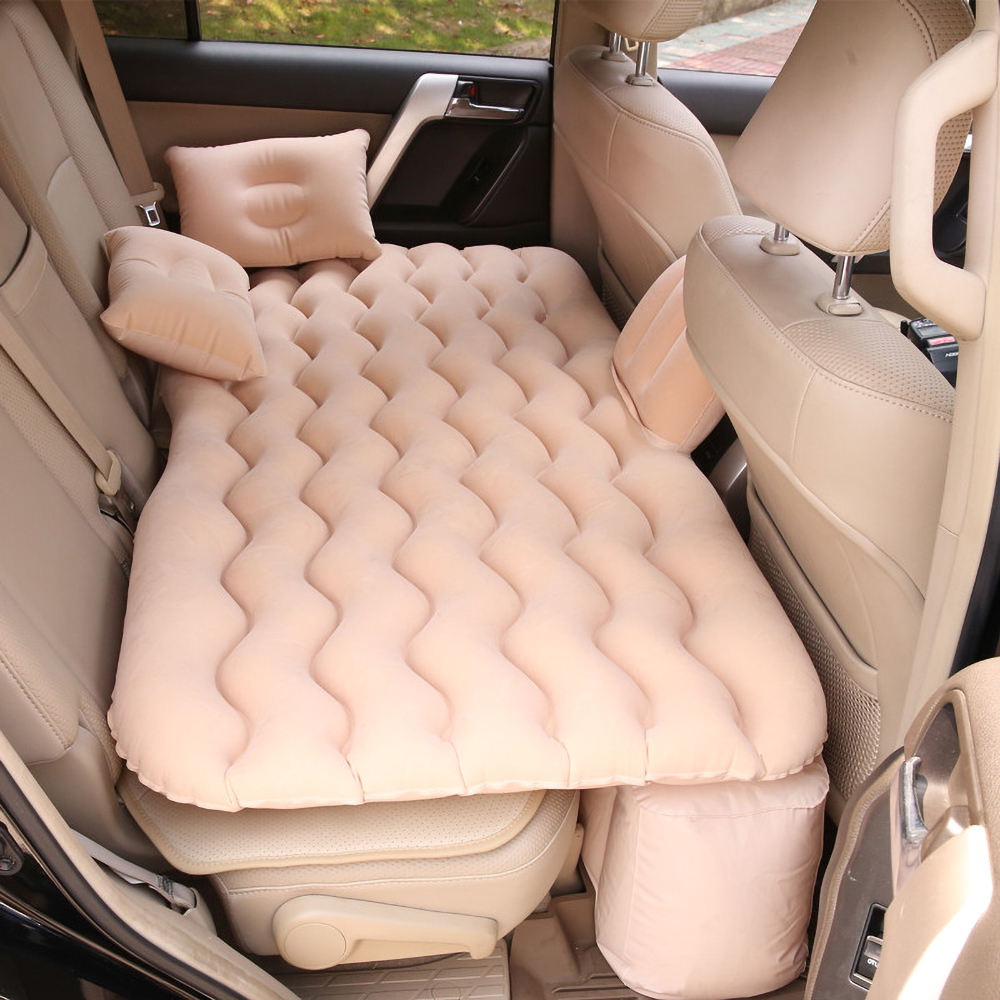 Colchón de cama de viaje con inflado de aire para coche, soporte Universal para asiento trasero de coche, cojín para acampar al aire libre