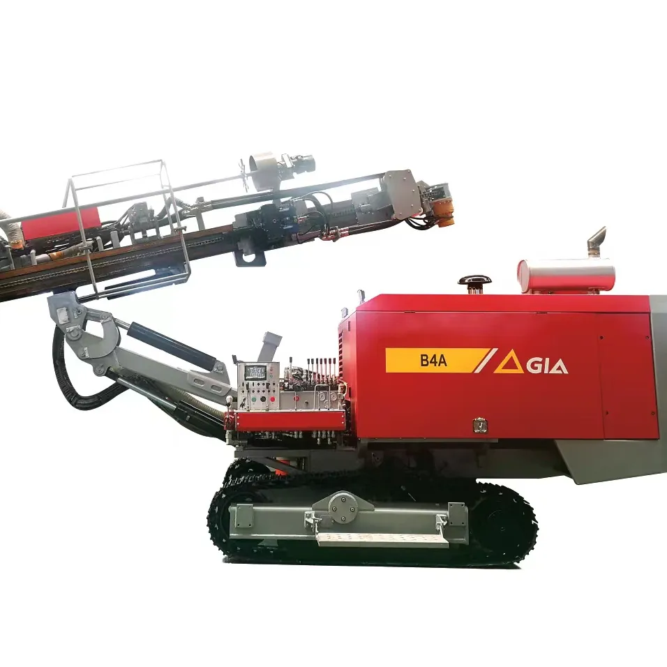 B4A Mining Drill Machine hongwuhuan jieya diesel 30m two stage remote control for drilling rig Integrated DTH Drilling rig