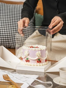 Sinh Nhật Bánh Cưới Bao Bì Sang Trọng Mousse Rõ Ràng Trong Suốt Bánh Hộp Nhà Sản Xuất 6 <span class=keywords><strong>8</strong></span> Inch Đôi Mở Bánh Hộp - Product Image 6