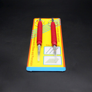 Stylo de gravure au diamant à manche rouge, outil de marquage pour céramique et verre, à tête simple ou double - Product Image 2