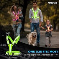 Harnais Réfléchissant Réglable Écologique pour Chien avec Lumières LED Avant/Arrière, Rechargeable par USB, Pochette de Rangement Étanche