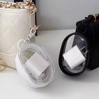 Mini trousse de maquillage carrée coréenne mignonne pour femmes, pochette portable pour écouteurs, rouge à lèvres, serviettes hygiéniques, petite trousse de maquillage à fermeture éclair