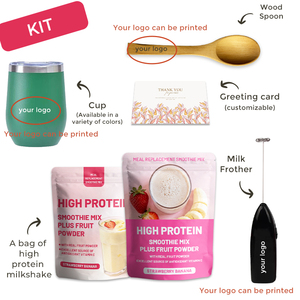 Frullato Proteico al Gusto Fragola e Banana, Sostitutivo del Pasto, con Mix di Frutta in Polvere e Proteine, Crema Proteica Estiva alla Fragola - Product Image 2