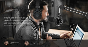 Micrófono Dinámico XLR <span class=keywords><strong>Fifine</strong></span> <span class=keywords><strong>K688</strong></span> para Estudio, Micrófono USB para PC, Podcast, para Transmisión en Vivo Profesional y Grabación - Product Image 6