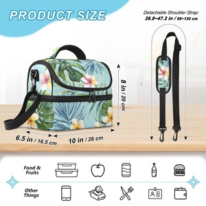 Customized Hawaiian Hau Floral New Portable <b>Lunch</b> <b>Bag</b> Food Thermal <b>Lunch</b> <b>Box</b> Food Delivery Insulated Cooler <b>Bag</b> for School Kid - Product Image 3