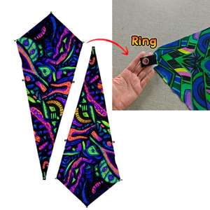 Voile d'ombrage triangulaire réactive aux UV pour fête psytrance en extérieur, en polyester, tapisserie UV, tente de fête <span class=keywords><strong>RAVE</strong></span> - Product Image 3