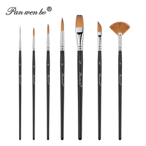 Ensemble de 7 pinceaux professionnels en poils de Kolinsky pour aquarelle, modèles Rigger, à pointe fine, ronds, longs et plats, pour la peinture - Product Image 1