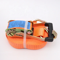 Sangle d'arrimage à cliquet en polyester durable de 2 pouces avec doubles crochets, résistance à la rupture de 1200 kg, pour le transport de marchandises lourdes sur camions