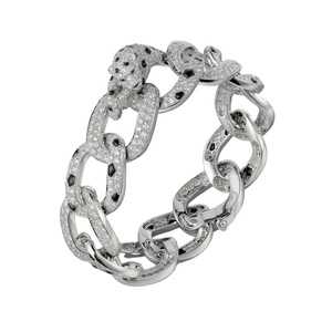 Pulsera de cadena de diamantes chapada en oro con certificación Sier GRA de Plata de Ley 925 de alta calidad, pulseras de eslabones de moda para mujer - Product Image 1