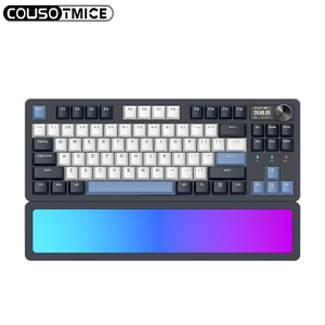 <span class=keywords><strong>Clavier</strong></span> mécanique sans fil Neswets 84 touches, tri-mode, à échange à chaud, avec écran intelligent RGB pour le repose-poignets et bouton rotatif - Product Image 2