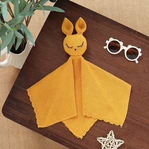 Manta de Seguridad de Punto 100% Algodón, Suave, con Diseño de Animalito Conejo, Juego de Toalla y Manta Reconfortante, Regalos Relajantes para Bebés Recién Nacidos - Product Image 5