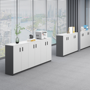 Archivador Moderno de 3 Cajones, Estantería de Biblioteca de MDF con Pizarra Blanca y Caja Fuerte Magnética para Escuela y Hotel - Product Image 6