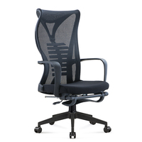 Chaise de bureau à dossier haut entièrement en maille avec repose-pieds, support lombaire, pivotante et réglable pour bureau et domicile, vente en gros directe d'usine