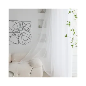 Vente en gros <span class=keywords><strong>Tissu</strong></span> voile un par un en soie lisse <span class=keywords><strong>pour</strong></span> rideaux et décorations - Product Image 1