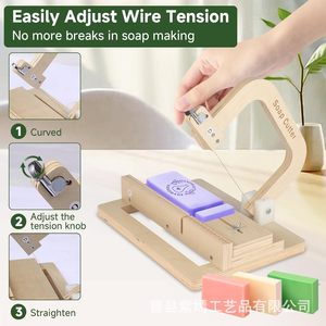 Wooden <b>Soap</b> Cutter Adjustable Wire Knife For Homemade Hand <b>Soap</b> Solid Form Craft DIY Tool - Product Image 3
