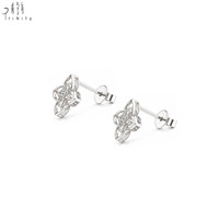 Fabricant Grossiste Exportateur Boucles d'Oreilles Clous Fleur Trèfle à Quatre Feuilles Bijoux Fins Or Massif 14K Diamants Naturels