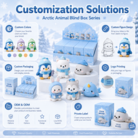 Figurines PVC personnalisées d'animaux arctiques mignons en boîte mystère : Ours polaire, Pingouin, Phoque – Jouets de collection Kawaii, mini figurines d'action en gros