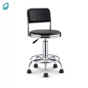 Tabouret de laboratoire réglable XYJ avec cadre en métal chromé, siège rond et repose-pieds pour laboratoire scolaire - Product Image 6