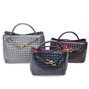 Woven Bags For Women Bowknot Small Tote Shoulder Bag PU Leather Handwoven Crossbody Bags Woven Purses Handbag