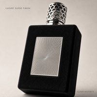 Flacon de parfum en verre vide rechargeable de luxe 100 ml, velours noir avec capuchon argenté gravé, style arabe, vente en gros, logo personnalisé
