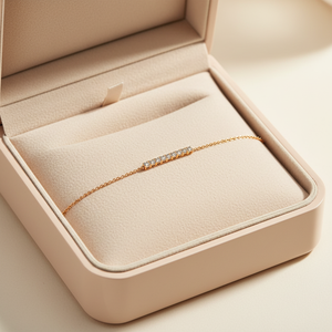 Latest Products Daily Wearing Handmade Link Chain Bracelet Jewelry 18K <b>Solid</b> Rose <b>Gold</b> Shiny Real Natural Diamonds Bracelet - Product Image 4