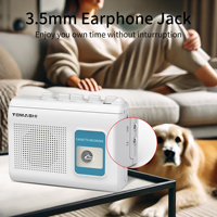 Lecteur de cassette blanc personnalisé en usine avec fonction d'inversion automatique, radio AM/FM, convertisseur MP3, haut-parleur intégré, enregistreur Walkman portable