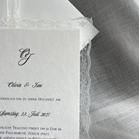Invitation de mariage élégante en dentelle, invitation minimaliste blanche, invitation de mariage de luxe faite à la main, papeterie de mariage romantique européenne