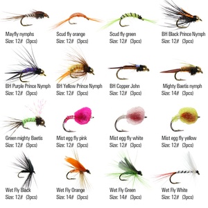 153 pièces de mouches artificielles pour la pêche à la <span class=keywords><strong>truite</strong></span>, y compris des streamers, des larves de moucherons, des buzzers, des nymphes Prince, des mouches sèches et humides, avec boîte à mouches - Product Image 6