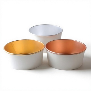 Bol en papier jetable à paroi simple, enduit de PE, de qualité alimentaire, avec logo personnalisé imprimé pour l'emballage de la restauration rapide - Product Image 1
