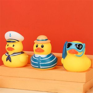 High Quality Baby Bath Toy Eco Friendly PVC Bulk Yellow Swimming Ring Diving Sailor Ship Captain Uniform Cowboy <b>Rubber</b> <b>Duck</b> - Product Image 4