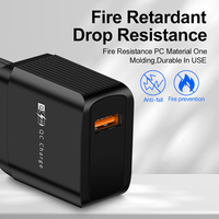 Adaptateur de charge rapide 20W QC3.0 USB pour téléphones mobiles, chargeur mural avec prise US/UK/EU et protection OTP pour l'utilisation avec les appareils photo